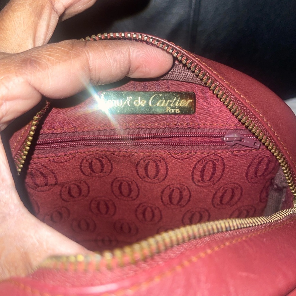 Cartier VTG Authentic Must de Cartier Bordeaux Leather Crossbody Bag w/Dustbag - Picture 8 of 17